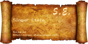 Singer Etele névjegykártya